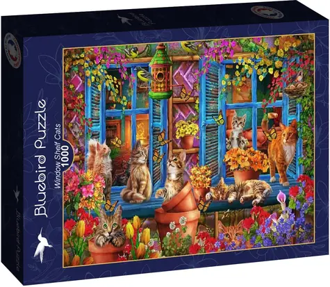 BlueBird Puzzle Parapet s mačkami /1000 dielikov/ od 14 rokov