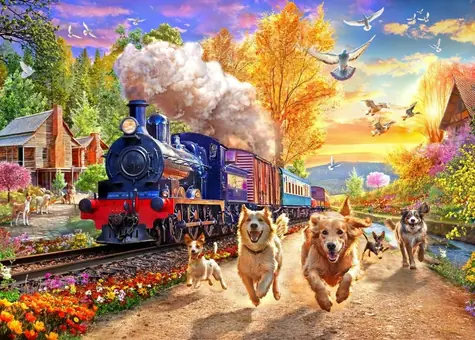 BlueBird Puzzle Za vlakom / 300 dielikov / od 9 rokov