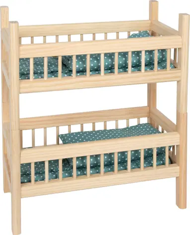 Small Foot Drevená poschodová posteľ pre bábiky prírodné