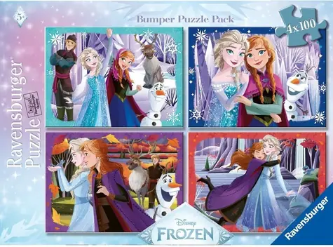 Ravensburger 120043188 Puzzle Disney: Ľadové kráľovstvo / 4x100 dielikov / od 5 rokov 