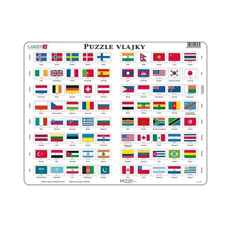 Dino Puzzle vlajky / 80 dielikov / od 4 rokov