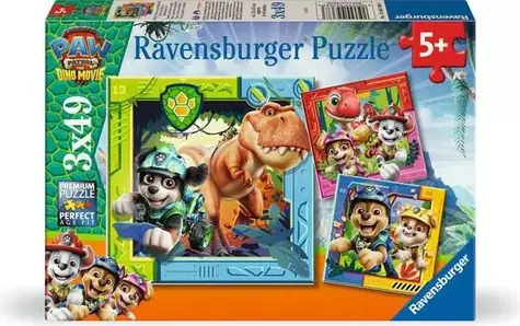 Ravensburger 120043683 Tlapková patrola: Dinosaurie film / 3x49 dielikov / od 5 rokov