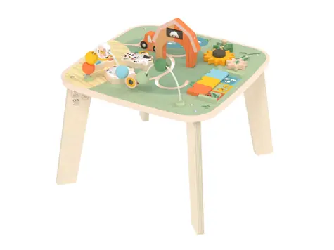 Tiny Love Stolík s aktivitami drevený Farmers Funday / od 12 mesiacov