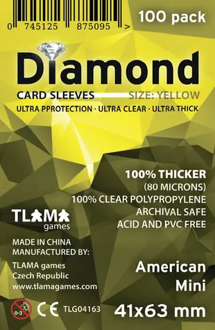 TLAMA hry Obaly na karty Diamond Yellow: American Mini (41x63 mm) (80 mikrónov, 100 ks)