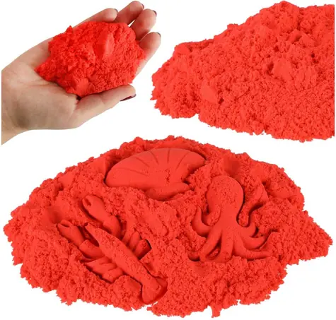 KIK Červený kinetický piesok 1kg / od 3 rokov