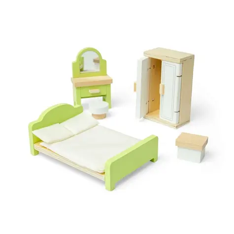 Bigjigs Toys Drevený nábytok do domčeka pre bábiky Spálňa / od 3 rokov
