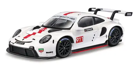 Bburago RACE Porsche 911 RSR v dekoratívnom boxe biela / 1:43 / od 14 rokov