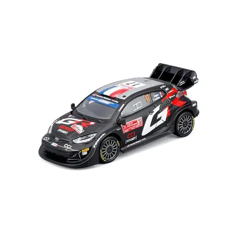 Bburago RACE Toyota GR Yaris Rally1 Hybrid v dekoratívnom boxe Orgier #17 modrá / 1:43 / od 14 rokov