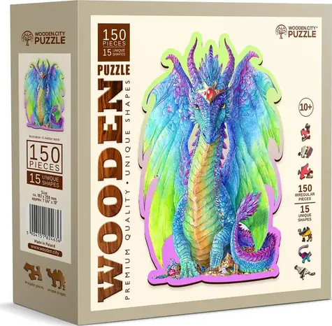 Wooden City Drevené puzzle Majestátny drak 150 dielikov / od 10 rokov