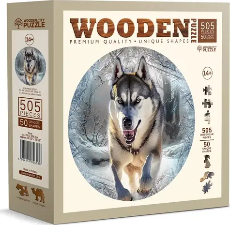 Wooden City Drevené puzzle Bežiaci vlk 505 dielikov / od 10 rokov