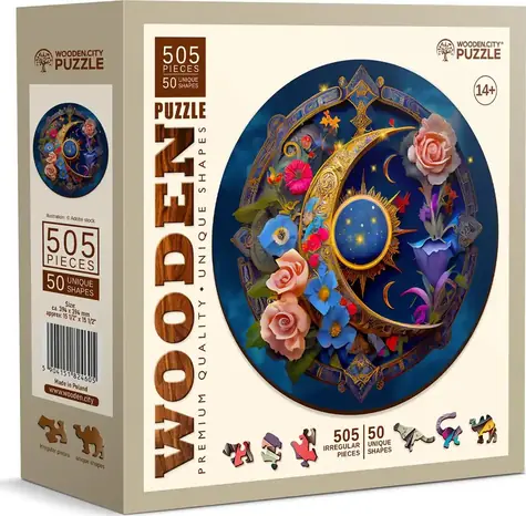 Wooden City Drevené puzzle Kvetinový Mesiac 505 dielikov / od 10 rokov