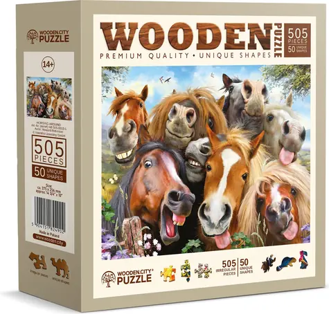 Wooden City Drevené puzzle Kone všade okolo 505 dielikov / od 14 rokov