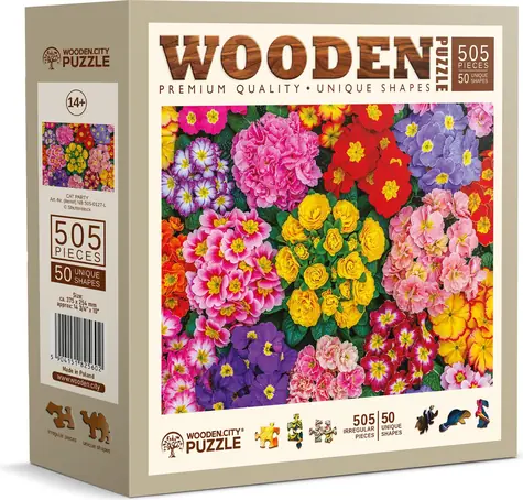 Wooden City Drevené puzzle Kvitnúce kvety 505 dielikov / od 14 rokov