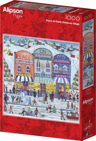 ALIPSON Štvorcové puzzle Vianočná dedinka Mier na Zemi / 1000 dielikov / od 14 rokov