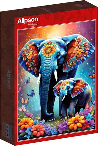 ALIPSON Puzzle Materská láska: Slony / 1000 dielikov / od 14 rokov