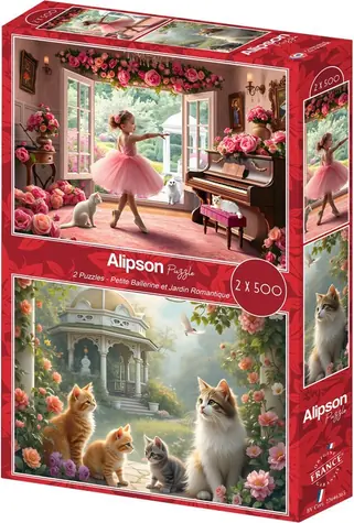 ALIPSON Puzzle Malá balerína a Romantická záhrada / 2x500 dielikov / od 12 rokov