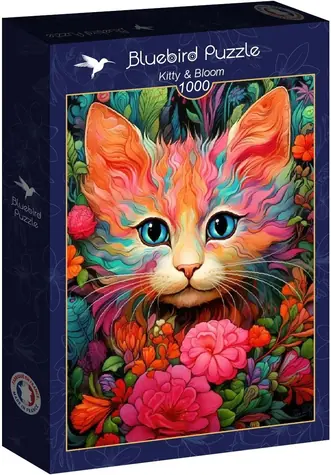 BlueBird Puzzle Mačiatko a kvety / 1000 dielikov / od 14 rokov