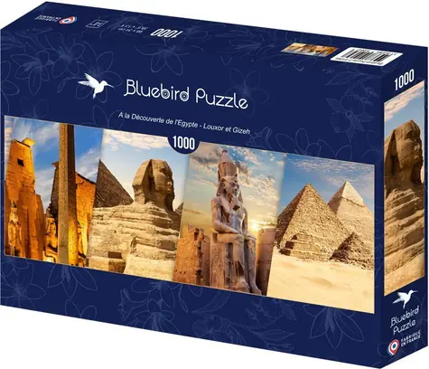 BlueBird Panoramatické puzzle Objavte Egypt - Luxor a Gíza / 1000 dielikov / od 14 rokov