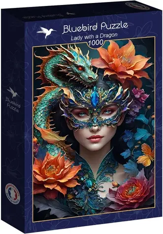 BlueBird Puzzle Dievča s drakom / 1000 dielikov / od 14 rokov