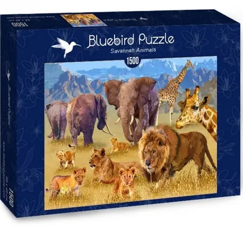 BlueBird Puzzle Zvieratá za savany / 1500 dielikov / od 14 rokov