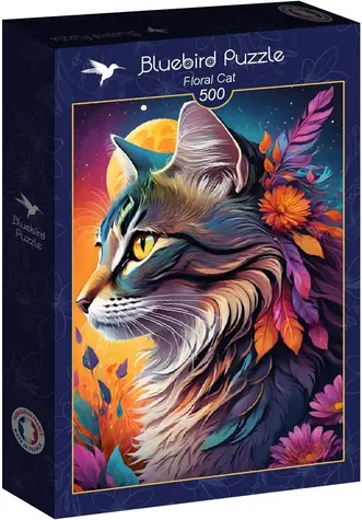 BlueBird Puzzle Kvetinová mačka / 500 dielikov / od 12 rokov