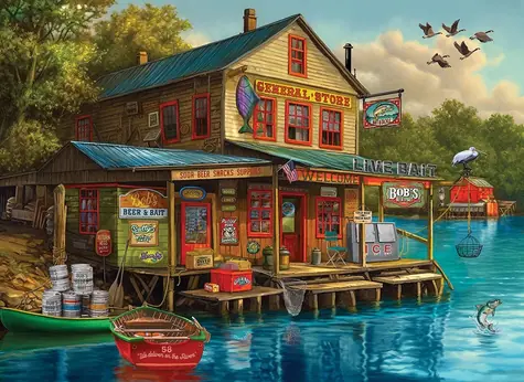 COBBLE HILL Puzzle Obchod Bob's Beer & Bait / 1000 dielikov / od 14 rokov