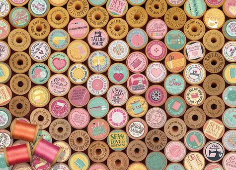 COBBLE HILL Puzzle Šťastné vyšívanie / 1000 dielikov / od 14 rokov