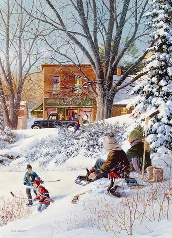COBBLE HILL Puzzle Zimné radovánky / 1000 dielikov / od 14 rokov