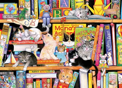COBBLE HILL Rodinné puzzle Čas mačacích príbehov / 350 dielikov / od 9 rokov