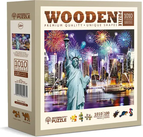 Wooden City Drevené puzzle Nočná New York / 1010 dielikov / od 14 rokov