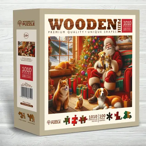 Wooden City Drevené puzzle Santa a priatelia / 1010 dielikov / od 14 rokov