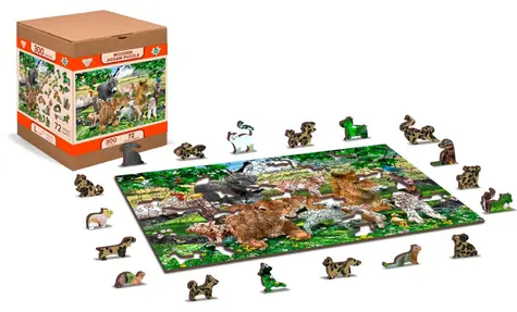 Wooden City Drevené puzzle Škôlka na farme 2v1 / 300 dielikov / EKO / od 8 rokov
