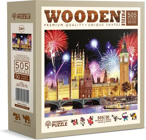 Wooden City Drevené puzzle Nočný Londýn / 505 dielikov / od 14 rokov