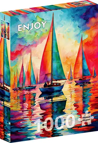 ENJOY Puzzle Farebné plachetnice / 1000 dielikov / od 14 rokov