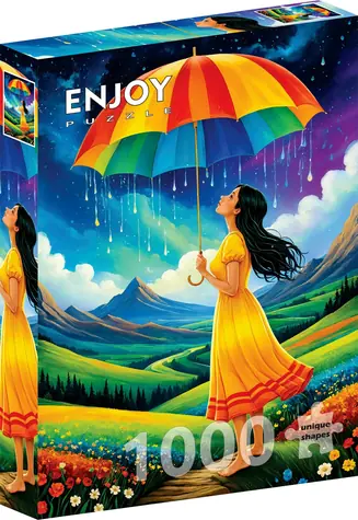 ENJOY Puzzle Dúhový dáždnik / 1000 dielikov / od 14 rokov