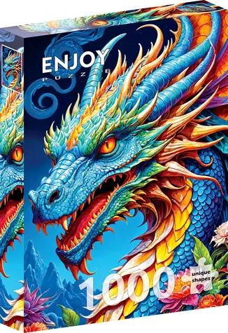 ENJOY Puzzle Modrý drak / 1000 dielikov / od 14 rokov