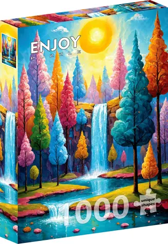 ENJOY Puzzle Lesná kaskáda / 1000 dielikov / od 14 rokov