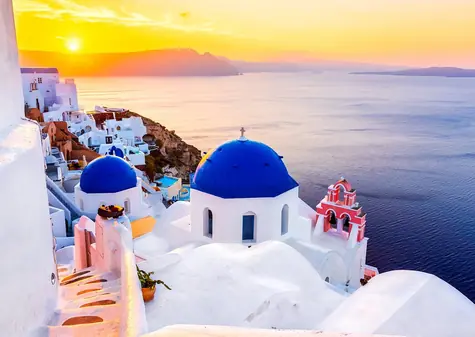 ENJOY Puzzle Východ slnka NAD Santorini, Grécko / 1000 dielikov / od 14 rokov
