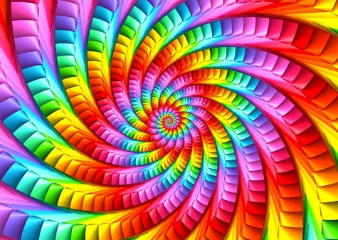 ENJOY Puzzle Dúhová psychedelická špirála / 1000 dielikov / od 14 rokov