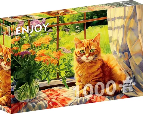 ENJOY Puzzle Mačička z vidieckej kuchyne / 1000 dielikov / od 14 rokov