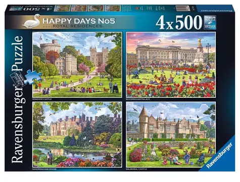 Ravensburger Puzzle Kráľovskej rezidencie, Veľká Británia / 4x500 dielikov / od 12 rokov