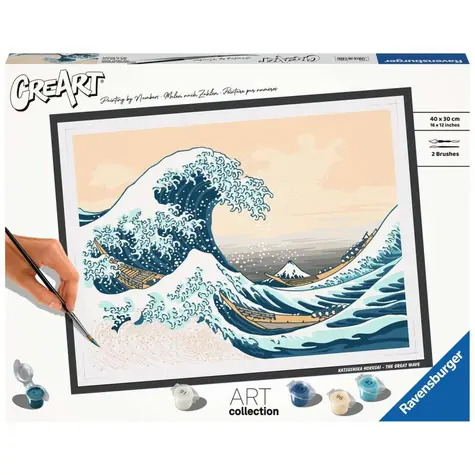 Ravensburger CreArt ART Collection - Veľká vlna (Hokusai) - maľovanie podľa čísel / od 14 rokov