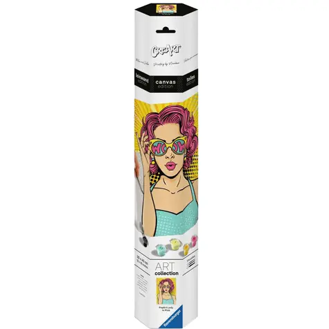 Ravensburger CreArt ART Collection Canvas Edition - Dáma v ružovom (PopArt) - maľovanie podľa čísel / od 12 rokov