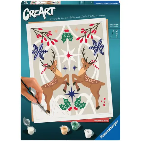 Ravensburger CreArt Vianočný jeleň - maľovanie podľa čísel / od 12 rokov