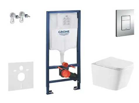 Grohe Rapid SL - Set predstenovej inštalácie klozetu Arkas I a sedátka softclose tlačidlo Skate Cosmopolitan chróm 