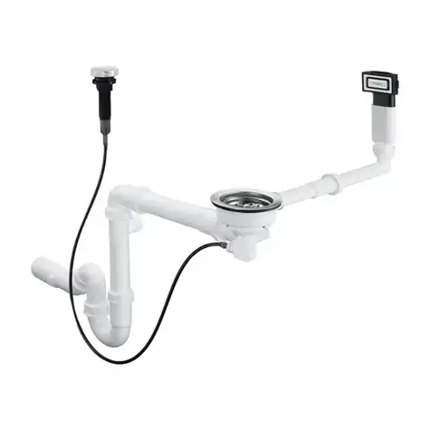 Hansgrohe - Automatická odtoková a prepadová súprava pre granitový jednodrez, chróm