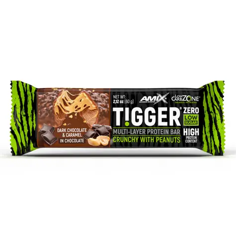 Amix Tigger Zero Proteín Bar 60 g tmavo chocolate caramel