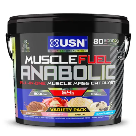 USN Muscle Fuel 4000 g čokoláda, jahoda, vanilka a sušienka