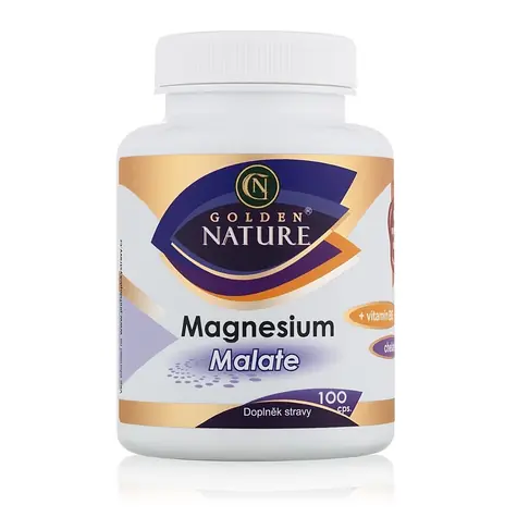 Golden Nature Magnesium Malate (Horčík) + Vitamín B6 100 cps.