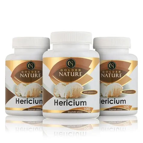 Golden Nature Hericium 30% polysacharidov 300 cps. (3x100 cps)